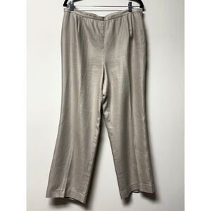 LAFAYETTE 148 NEW YORK 100% Linen Tan Flat Front Trousers, Sz 14